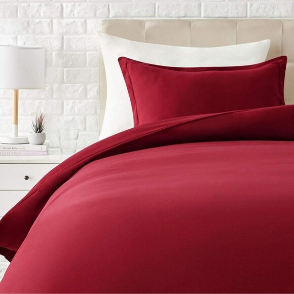 Other - Microfiber Twin Duvet Cover Set Burgundy